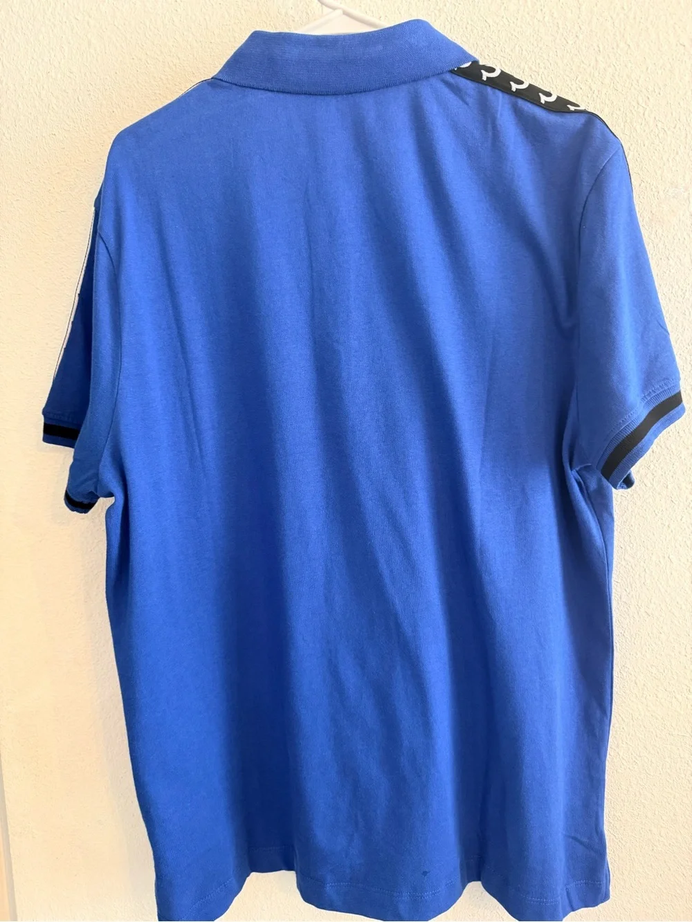 True Religion Blue Polo with Black Logo Tape Trim